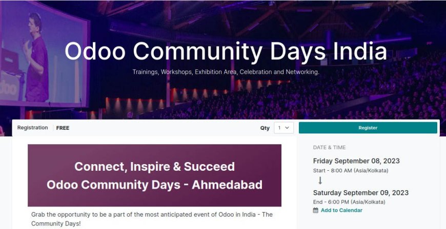 Odoo Community Days India (Sep 2023) at Ahmedabad from 8, September to 9, September 2023
